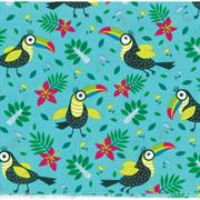 Mika Toucan Series Printed Fabric, 110cm, Toucan, Jungle Green